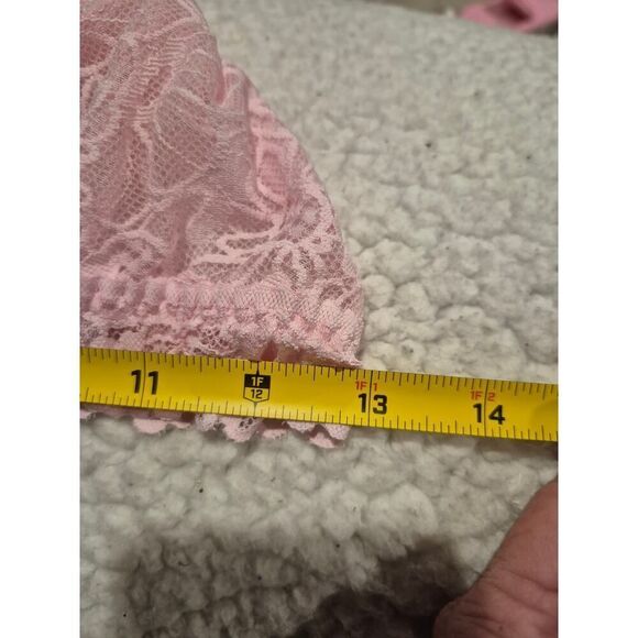 Aerie Women's Real Soft Floral Lace Triangle Bralette Size M Light Pink - Picture 6 of 6
